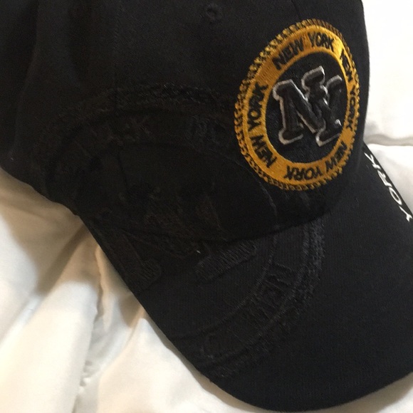 New York hat cap by City Hunter adjustable cotton polyester black yellow white - Picture 5 of 5